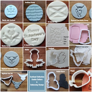 Scotland Scottish Cookie Cutter Biscuit Pastry Fondant Stencil St Andrew's Day Haggis Thistle Kilt Robbie Burns