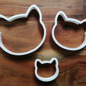 Cabeza de cara de gato cortador de galletas galleta pastelería fondant plantilla animal, Halloween, Navidad
