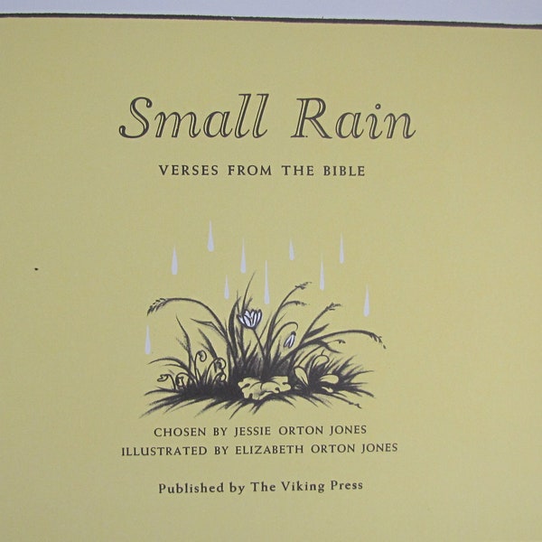 Small Rain // 1966 Hardback // Caldecott Honor // Children's Picture book // Bible Stories, Poetry, Psalms, Scripture read-aloud