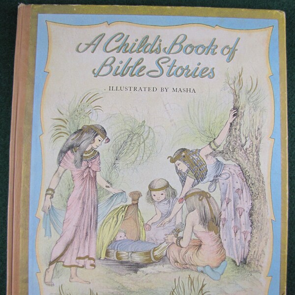 A Child's Book of Bible Stories // 1944 Hardback // Jane Werner & Masha //  Old Testament Stories Read-aloud Picture Book// Collectible