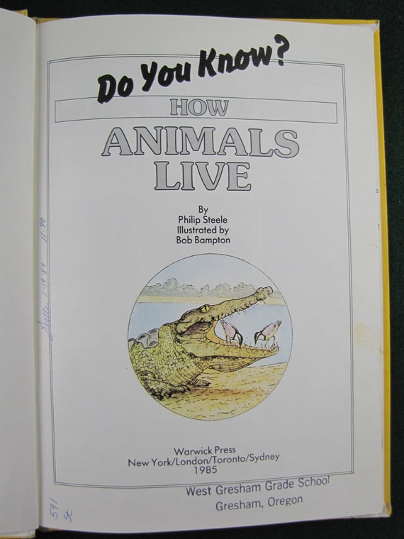 How Animals Live Hardback, 1985 Children's Book - Etsy