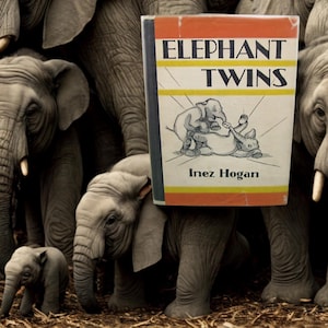 Elephant Twins, 1936 Hardback Children's Book, Inez Hogan