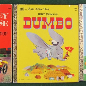 Walt Disney Book Set // 1972 Hardbacks // Dumbo, Mickey Mouse&#39;s Picnic, Mickey Mouse & Pluto Pup // Golden Books in Great Condition/no names