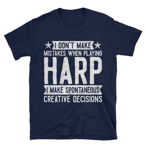 Je ne fais pas d’erreurs en jouant du T-shirt harpe, drôle de cadeau harpiste, TShirt musicien, Amateur de harpe