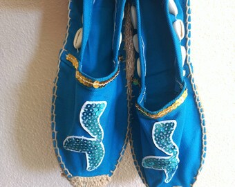 Turquoise espadrilles, size 37, cotton shoes, rope shoes, best seller, original gift, unique gift, woman, Misdi by Diane