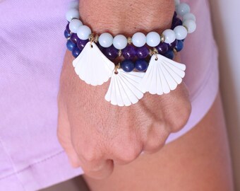 Shell bracelet, AL MARE, shell jewel, summer jewel, holiday jewel, exotic jewel, stone jewel, lithotherapy, Misdi by Diane
