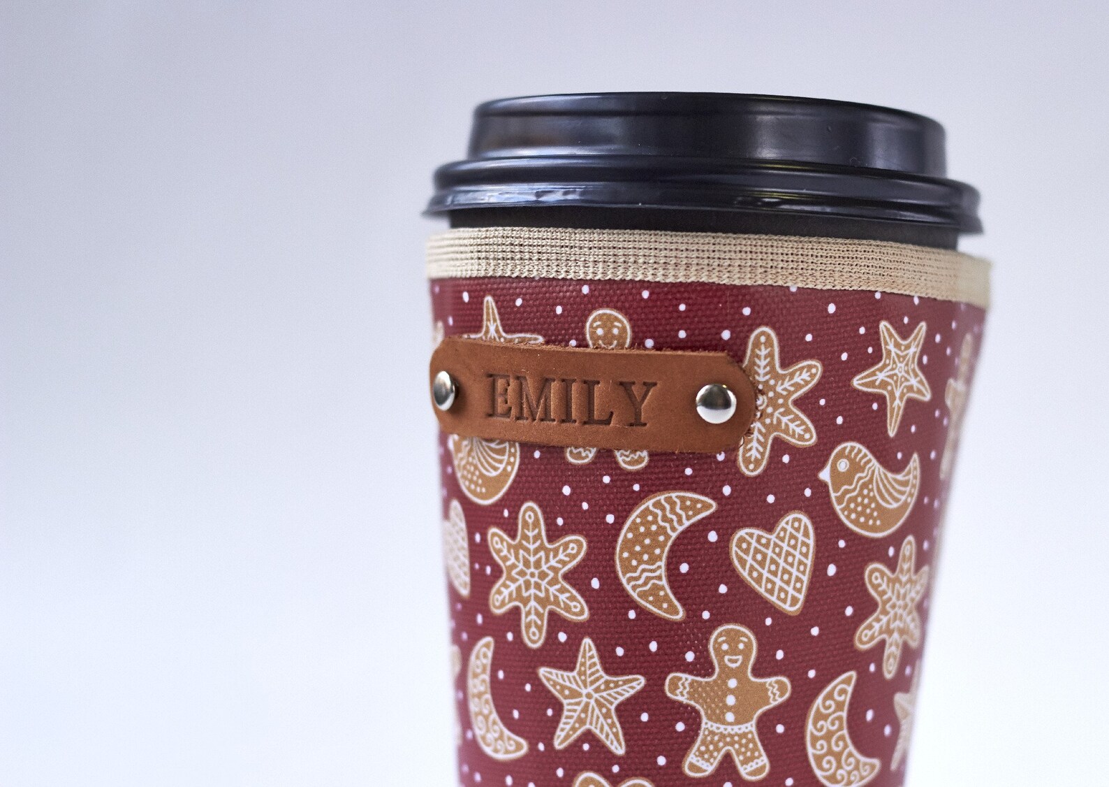 Gingerbread Coffee cup sleeve Christmas Cup cozy Starbucks Etsy