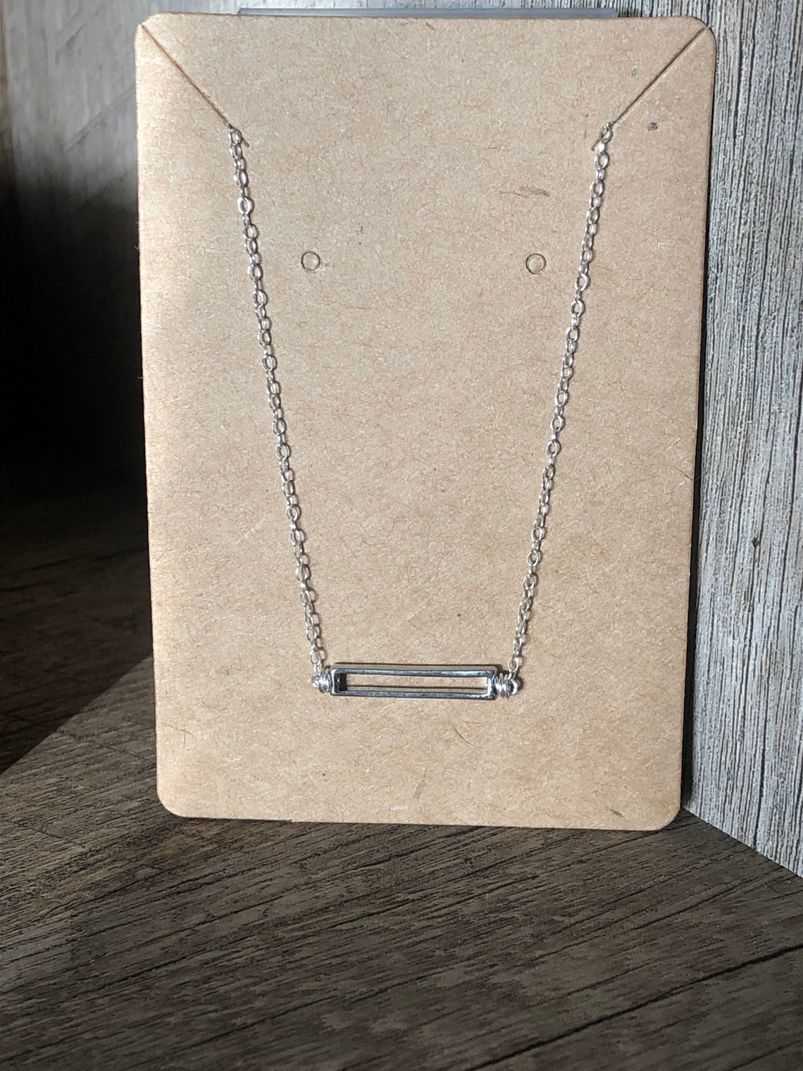 Sterling Silver Bar Necklace Etsy UK