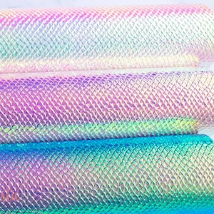 Dragon Skin Iridescent Textured Faux Leather Sheet - Iridescent Dragon Mermaid Scales Leatherette Fabric