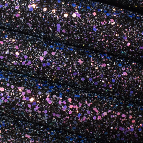 Black Chunky Glitter Fabric Sheet Premium Quality Etsy
