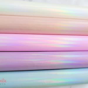 Fogli di tessuto in similpelle verniciata olografica pastello per fiocchi e artigianato