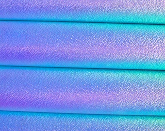 Mermaid Lagoon Iridescent Textured Faux Leather Sheet