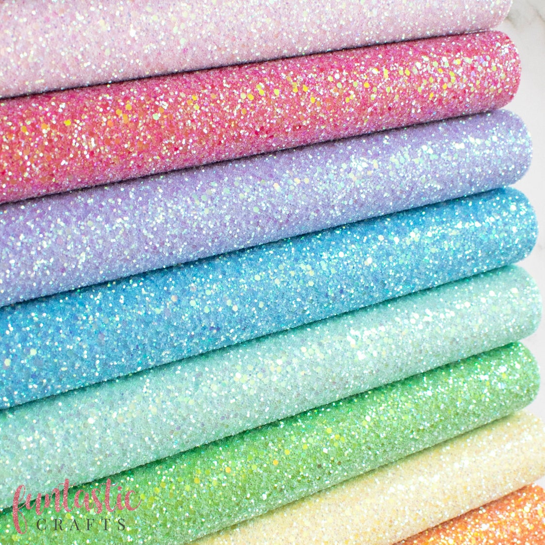 Iridescent Chunky Glitter Fabric Sheets Premium Quality Frosted