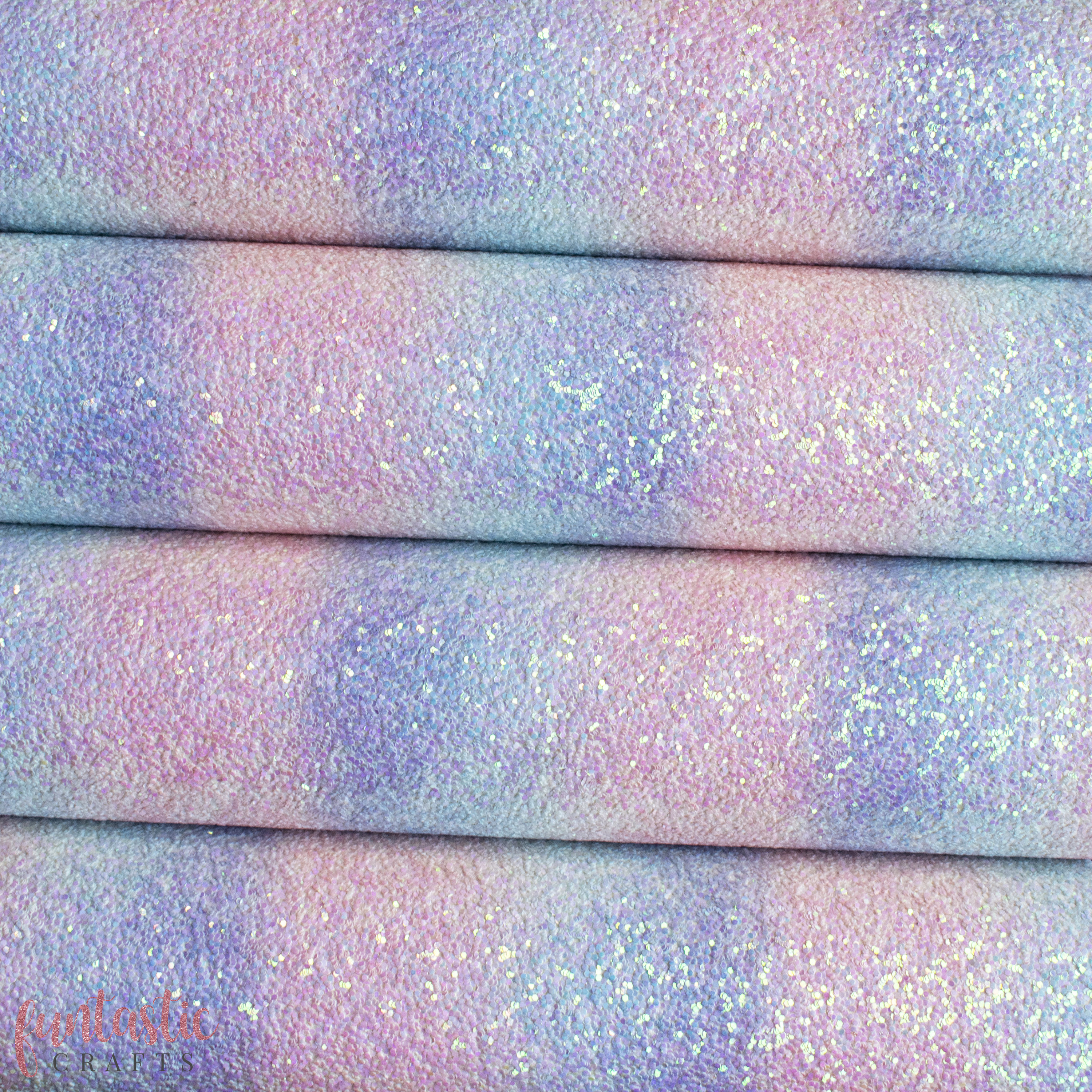 Pastel Ombre Fine Glitter Fabric Sheets for Crafts & Bows A4 Pastel Ombre Fine Glitter Fabric Sheets for Crafts & Bows A4