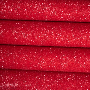 Frosted Red Premium Quality Chunky Glitter Fabric Sheet