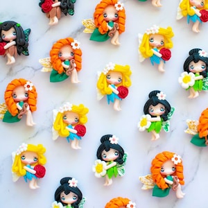 Floral Fairy Princess Clay Embellishment - Craft Embellishment - Flat Back Bow Centre