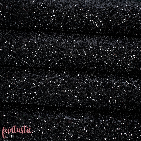 Black Chunky Glitter Fabric Sheet Premium Quality Etsy