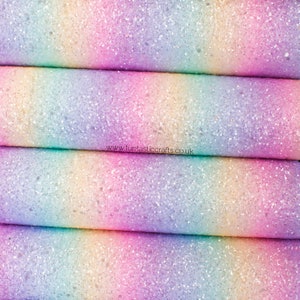 Pastel Rainbow Frosted Chunky Glitter Fabric Sheet - Premium Quality