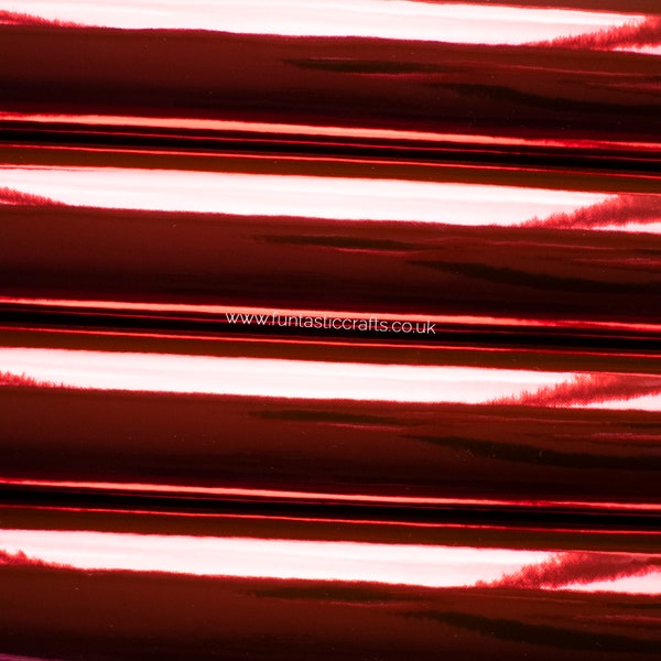 Red Mirrored Leatherette Fabric Sheet