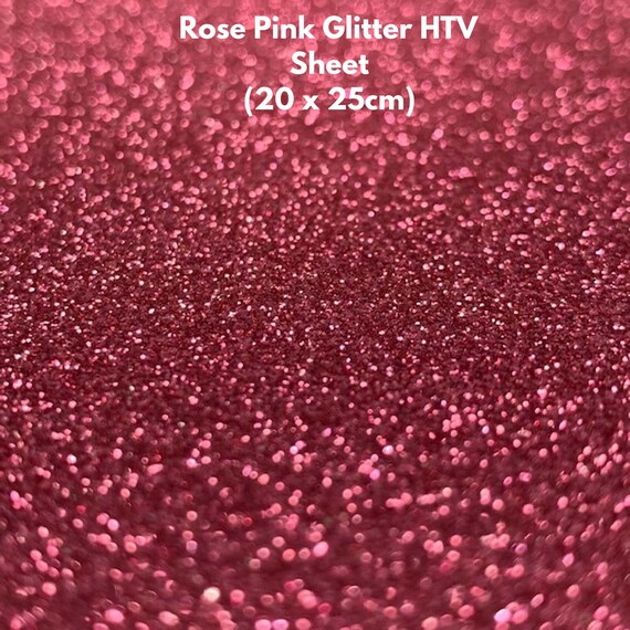 Rose Pink Glitter HTV Heat Transfer Vinyl Sheet Glitter Etsy