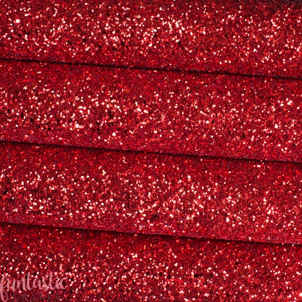 Red Chunky Glitter Fabric Sheet Premium Quality