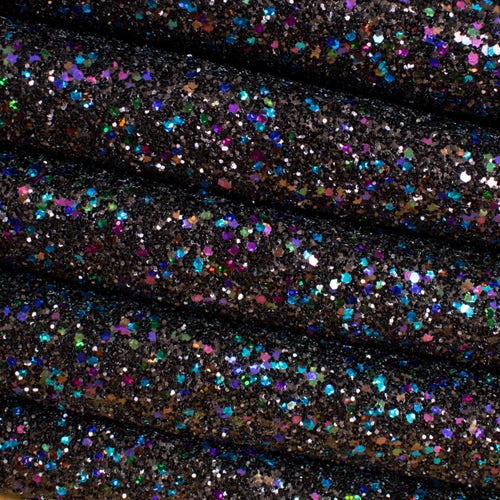 Black Chunky Glitter Fabric Sheet Premium Quality Etsy