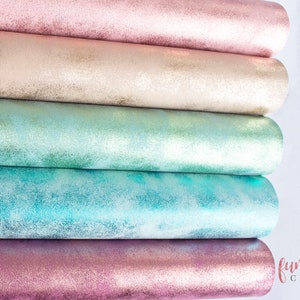 Glatte Metallic Vegan Kunstleder Distressed Metallic Effekt Kunstleder Blätter - Hochwertige Vintage Metallic Bow Fabric