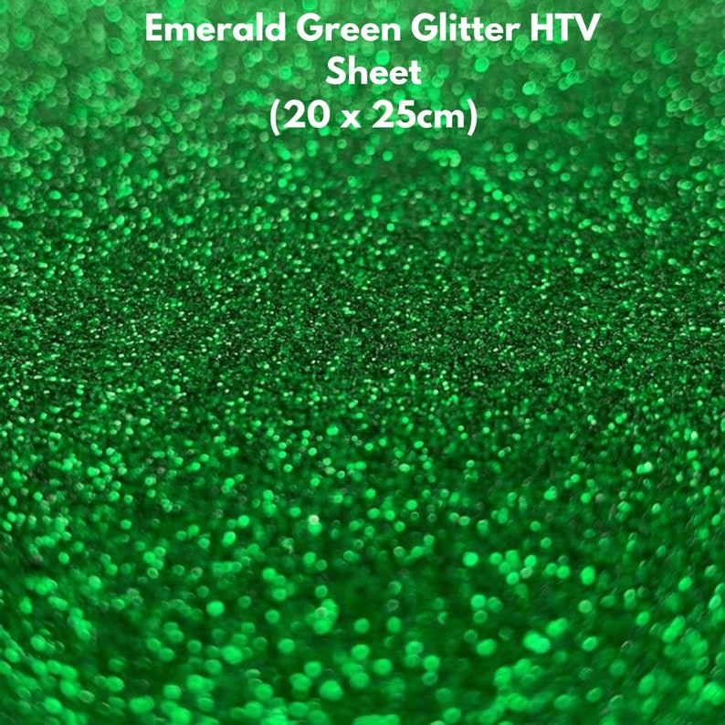 Emerald Green Glitter HTV Heat Transfer Vinyl Sheet Glitter Etsy