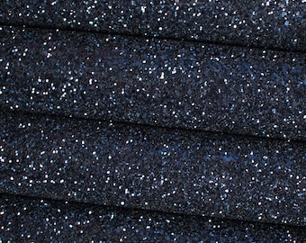 Navy Blue Chunky Glitter Fabric Sheet Premium Quality