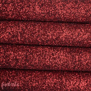 Matte Red Premium Quality Chunky Glitter Fabric Sheet