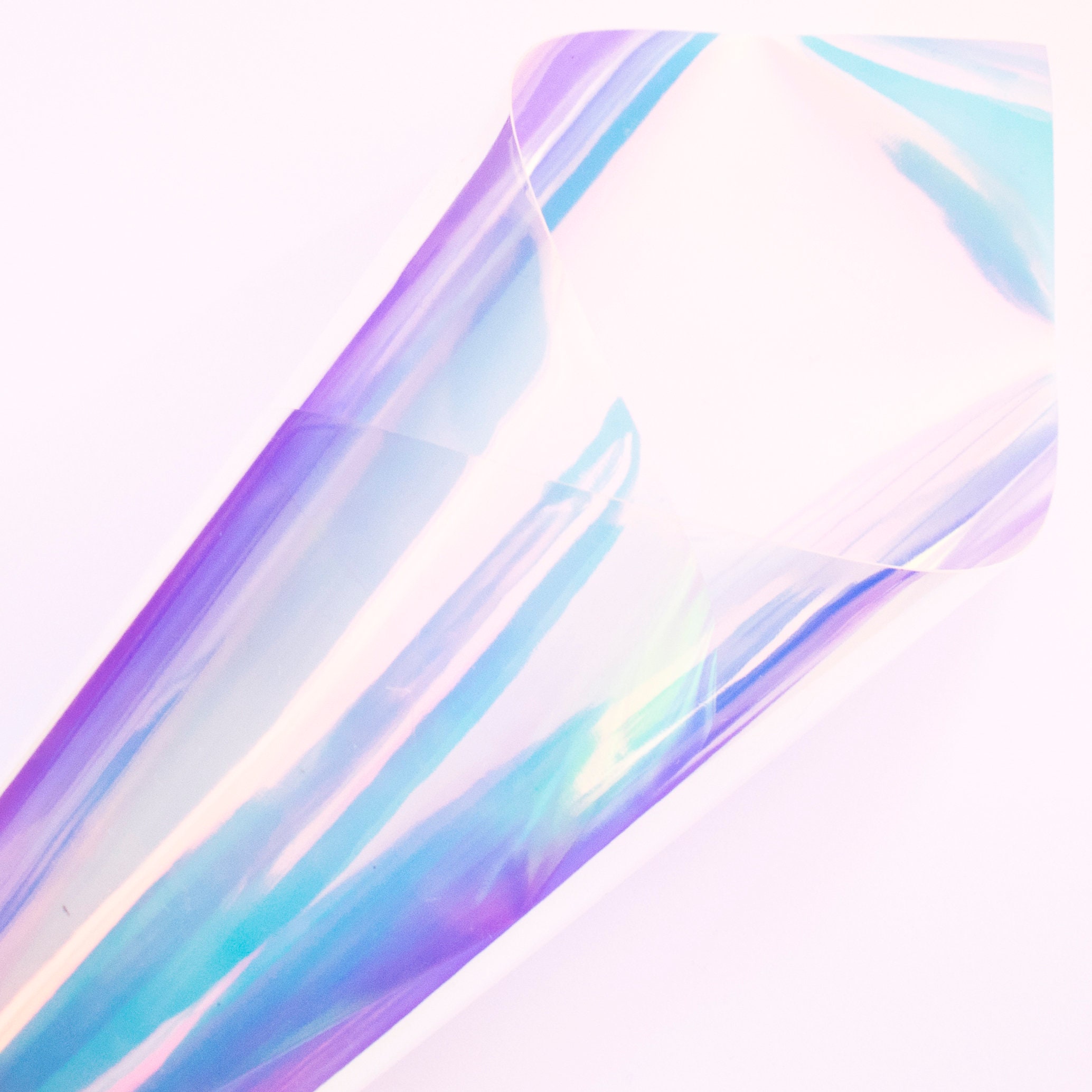 Unicorn Horn Iridescent Transparent Vinyl Fabric Sheet