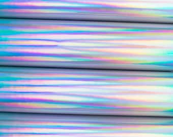 Holografisch zilver gespiegeld metallic kunstleerblad
