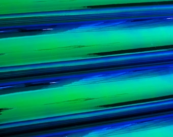 Peacock Iridescent Smooth Mirror Faux Leather Sheet