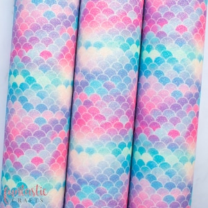 Mermaid Dreams - Premium Quality Pastel Mermaid Scales - Fine Glitter Fabric Sheet