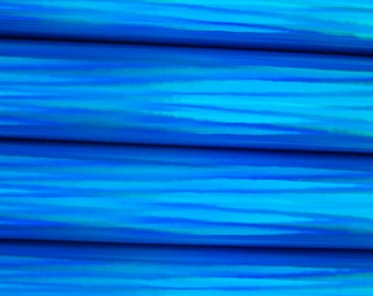 Holografisch koningsblauw gespiegeld metallic kunstleer blad