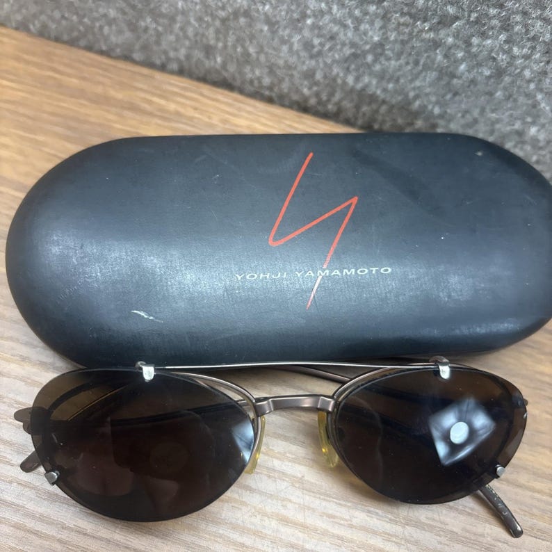 Yohji Yamamoto 52-7101 Vintage EYEglasses Sunglasses Made in Japan w/Case image 3