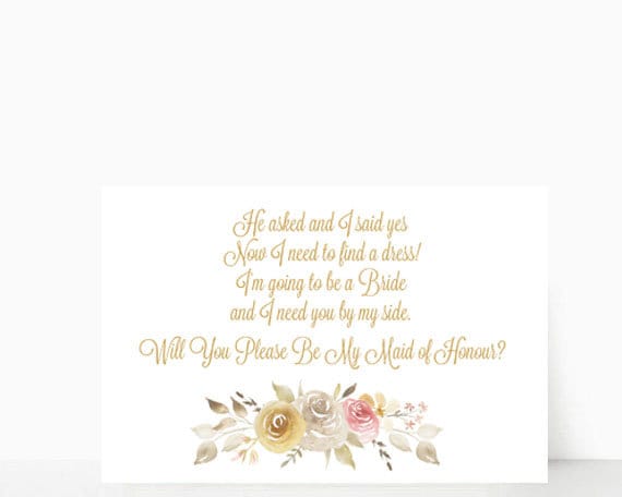 maid of honour question