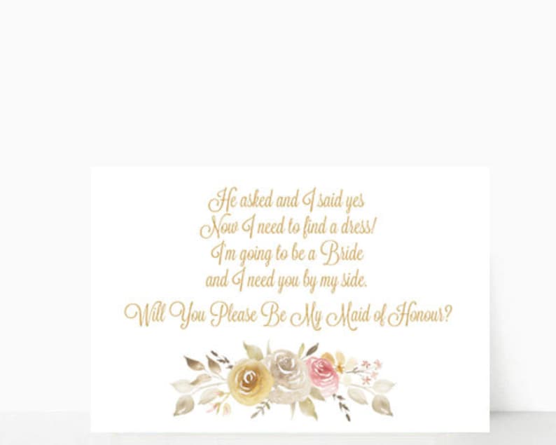Will You Be My Maid of Honour Card/maid of Honour Poem/maid of Etsy Will You Be My Maid of Honour Card/maid of Honour Poem/maid of Etsy