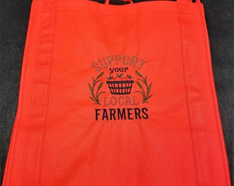embroidered reusable market bag