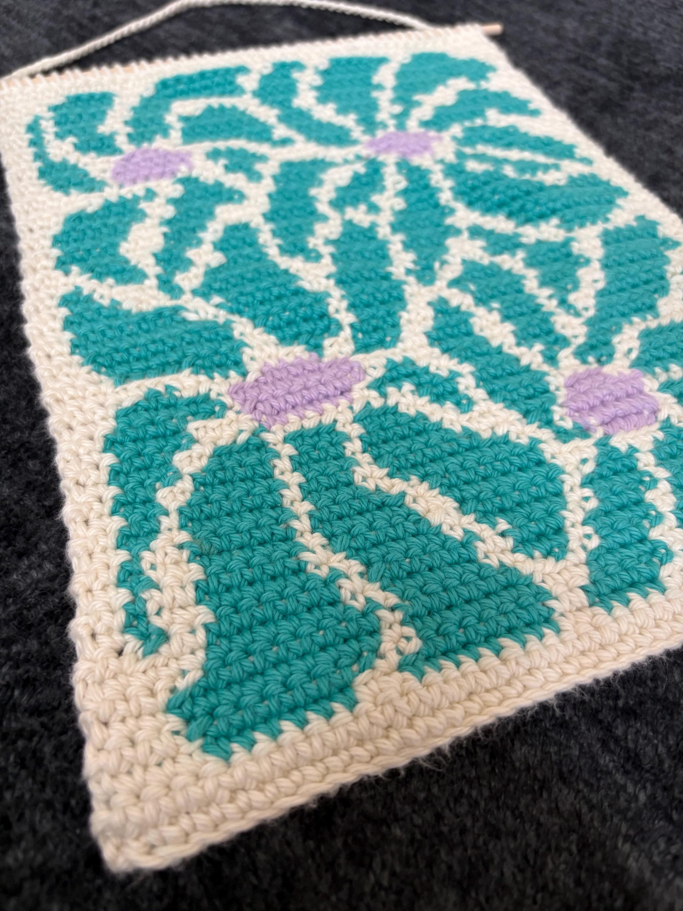 Tapestry Patterns.pdf Retro Flowers Tapestry Crochet Pattern PDF | Digital Download Crochet ...
