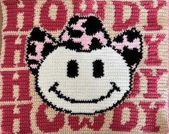 Patrón de crochet para tapiz Bre's Howdy (PDF) / Patrón de crochet de descarga digital instantánea