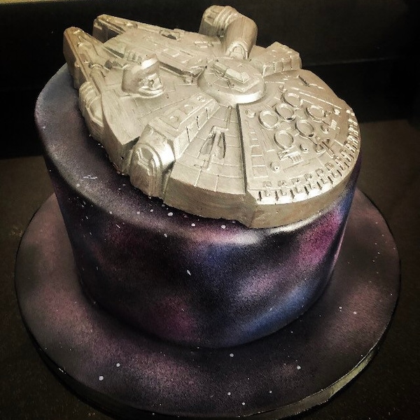 Solid chocolate millenium falcon  cake topper Star Wars