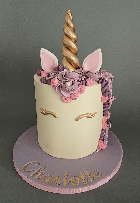 Unicorn Birthday Cake Decorating Kit Horn Ears Lashes Sugar - Etsy