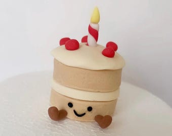 Edible  fondant icing cake topper cute  Jellycat style birthday cake topper
