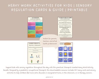 Sensory Regulation Cards: Heavy Work Activities for Kids (Digital Download)