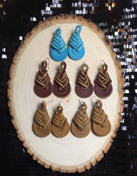 Pipa Earrings In Leather- Choose Your Color