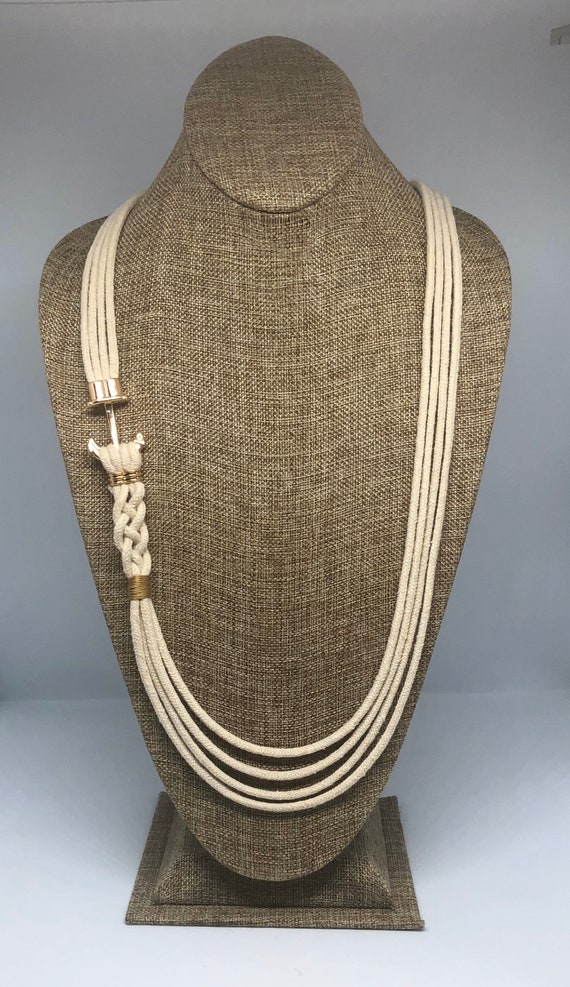 Braided Rope Necklace with Anchor