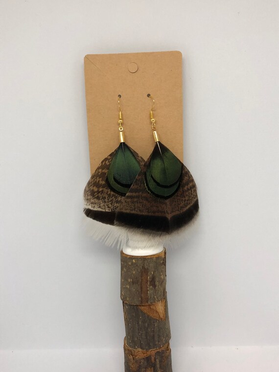 Traditional Turkey Feather Earrings