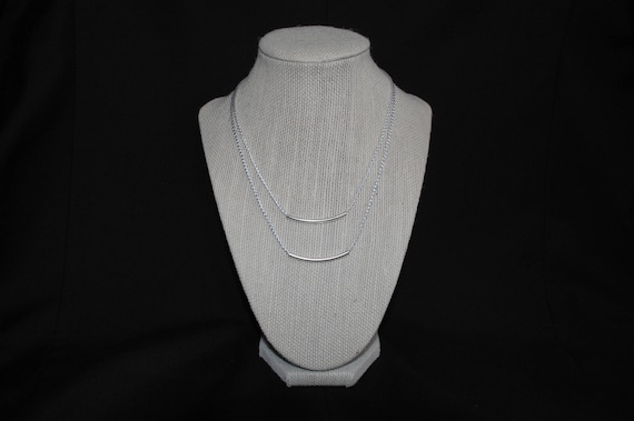 Layered Slim Necklace in Silver