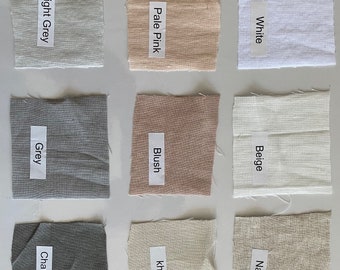 100% French Linen Swatches Pack, Linen Fabric Cuttings 3x3 inches Various Colors Included Free Shipping